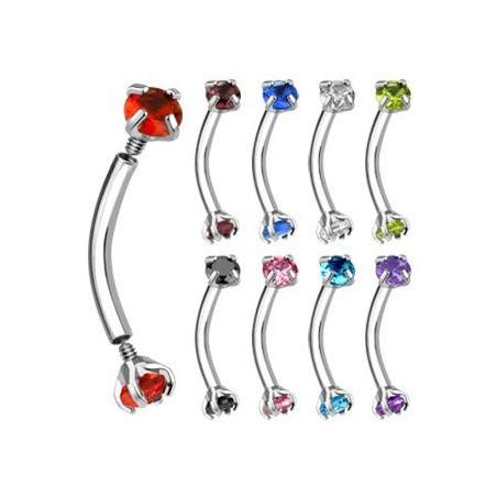 Piercing Arcade acier double cristal couleur pas de vis américain