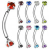 Piercing Arcade acier double cristal couleur pas de vis américain