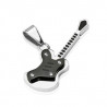 Pendentif Guitare noir et acier inoxydable