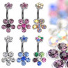 Piercing Nombril Fleur oxyde de zirconium couleur pas cher