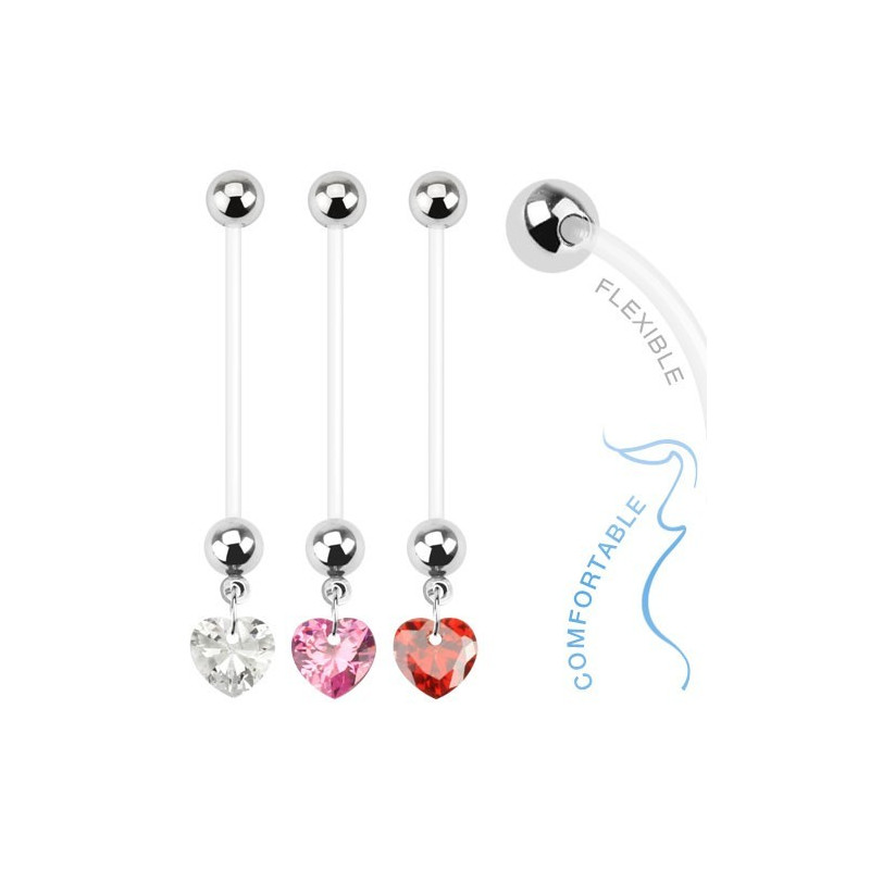 Piercing nombril de grossesse Coeur cristal