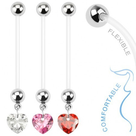 Piercing nombril de grossesse Coeur cristal