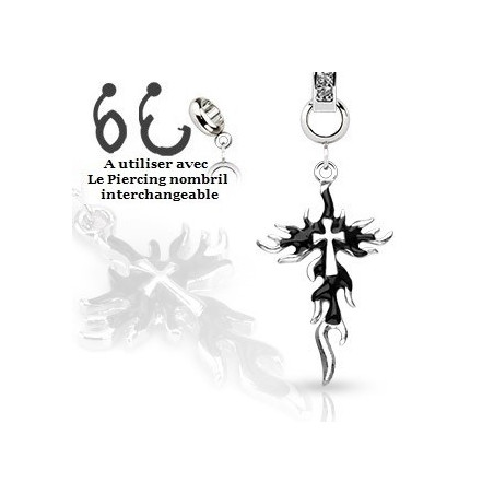 Piercing interchangeable Croix en feu bijou accessoire pour nombril pas cher