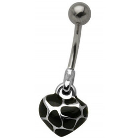 Piercing nombril pendentif coeur Acier écaille de tortue acier chirurgical