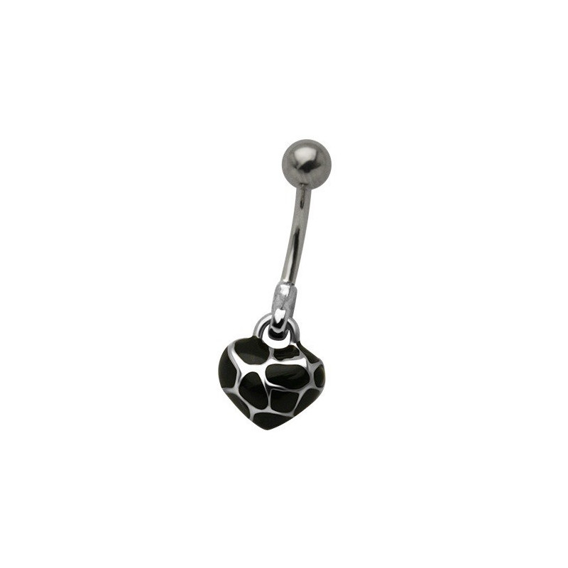 Piercing nombril pendentif coeur Acier écaille de tortue acier chirurgical