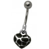 Piercing nombril pendentif coeur Acier écaille de tortue acier chirurgical