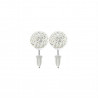 Boucle d'oreille boule cristal blanc barre en acier chirurgical fermoire plastique