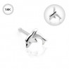 Piercing de nez en or blanc 14 carats dauphin tige droite ps cher marque Tarawa