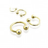 Piercing Fer Titane 1.2mm bille 3mm piercing labret en titane doré