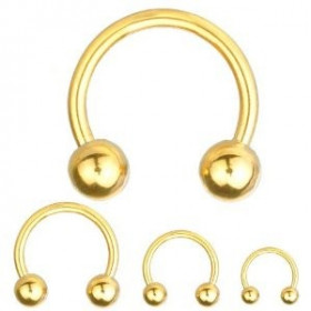 vente de Piercing Fer Titane 1.2mm bille 3mm piercing labret acier doré fer a cheval titane anodisé couleur or