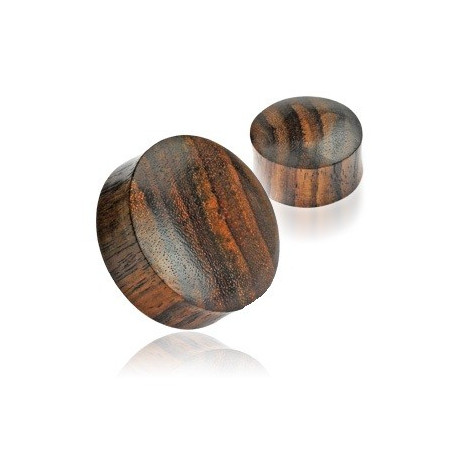 Piercing plug ecarteur d oreille en Bois naturel organique de couleur marron