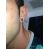 Rock style Piercing tunnel en acier chirurgical extra fin Plug tunnel vissé en acier