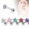 Piercing oreille acier chirurgical motif étoile cristal pour piercing tragus piercing hélix et cartilage
