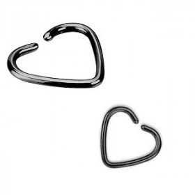 Piercing anneau pour oreille en titane noir motif coeur pour piercing tragus piercing hélix et cartillage