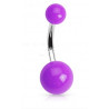 Piercing de nombril barre en titane bille en acrylique de couleur violet fluo pas cher