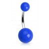 Piercing de nombril barre en titane bille en acrylique de couleur bleu fluo pas cher