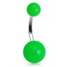 Piercing de nombril barre en titane bille en acrylique de couleur vert fluo pas cher