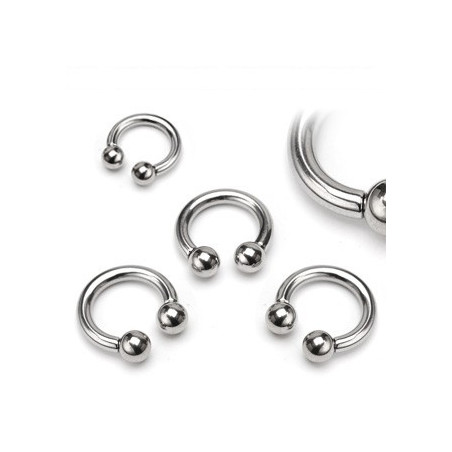 Piercing fer à cheval grande taille diamètre 2.4 mm en acier chirurgical