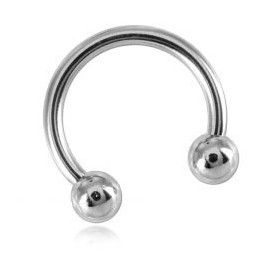 Piercing fer à cheval grande taille diamètre 3 mm en acier chirurgical pour prince albert