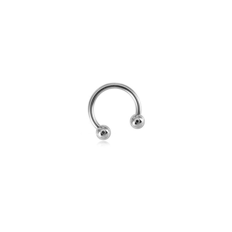 Piercing fer à cheval grande taille diamètre 3 mm en acier chirurgical pour prince albert