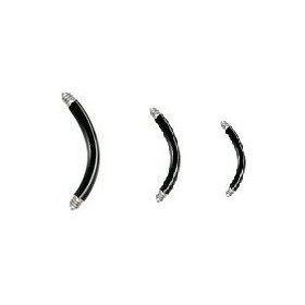 Barre de piercing Banane 1.6 mm en titane blackline couleur noir de qualité pas cher pour nombril et piercing intime