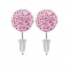 Boucle d'oreille en acier chirurgical boule multi cristaux cristal de couleur Rose