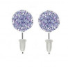 Boucle d'oreille en acier chirurgical boule cristal Violet 