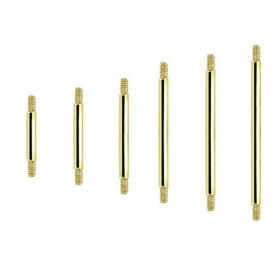 Barre de piercing barbell pour langue et téton en titane anodisé doré 1.6 mm de diamètre pas cher