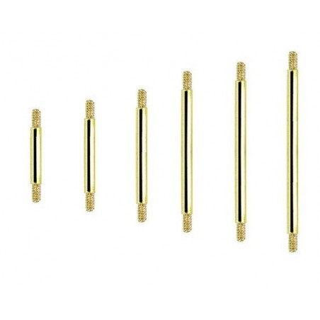 Barre de piercing barbell pour langue et téton en titane anodisé doré 1.6 mm de diamètre pas cher