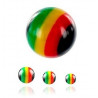 Bille de piercing UV acrylique rasta 1.6 mm couleur vert jaune rouge jamaique bob marley pas cher