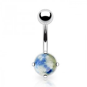Piercing nombril pierre naturel semi précieuse Lapis Lazuli