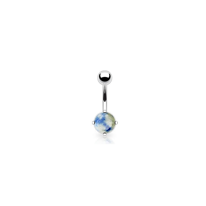 Piercing nombril pierre naturel semi précieuse Lapis Lazuli Piercing nombril pierre naturel semi précieuse Lapis Lazuli
