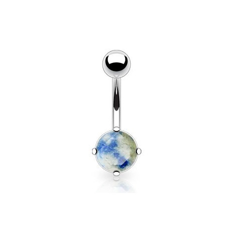 Piercing nombril pierre naturel semi précieuse Lapis Lazuli