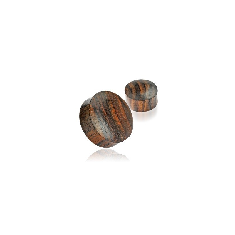 Piercing plug ecarteur d oreille en Bois naturel organique de couleur marron