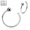 Piercing anneau pour le nez Or blanc 14 carats collection rock chic 