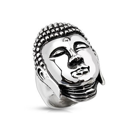 Bague homme tête de  Bouddha thailandais en acier Inoxydable