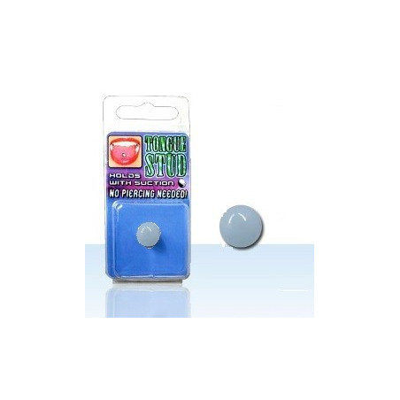 Faux piercing langue fluo Phosphorescent Gris