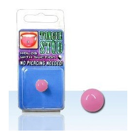 Faux piercing langue en acrylique Phosphorescent Rose fluo