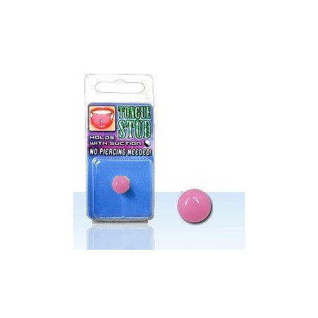 Faux piercing langue en acrylique Phosphorescent Rose fluo