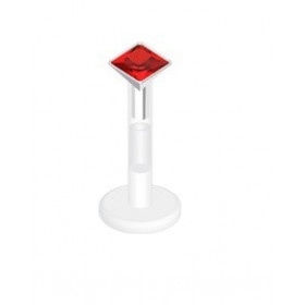 piercing labret bioflex teflon avec cristal de 3 mm couleur rouge carré
