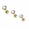 Piercing oreille acier chirurgical doré cristal rond pour piercing tragus piercing hélix et piercing lobes d'oreille