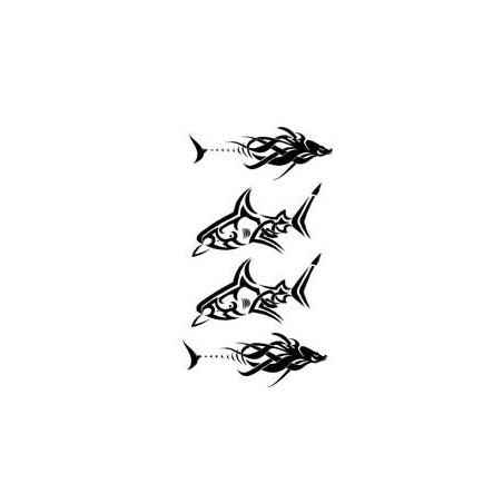Planche Tattoo autocollant Requin et Dauphin
