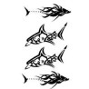 Planche Tattoo autocollant Requin et Dauphin