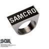 Bague chevalière pour homme et femme marque Sons or Anarchy SAMCRO noir acier inoxydable