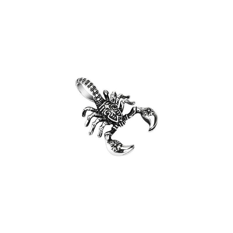 Pendentif homme en acier chirurgical motif scorpion massif