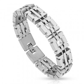 Bracelet homme en acier chirurgical inoxyable large mailles de qualité