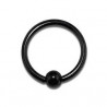 Piercing anneau 1.2 mm en titane de couleur noir avec bille 3 mm