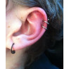 Piercing anneau en acier noir pour lobes d'oreille