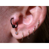 Piercing anneau 1.2 mm en titane de couleur noir avec bille 3 mm pour piercing tragus