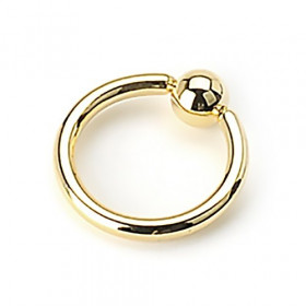 Piercing anneau 1.2 mm en titane doré de couleur or avec bille 3 mm